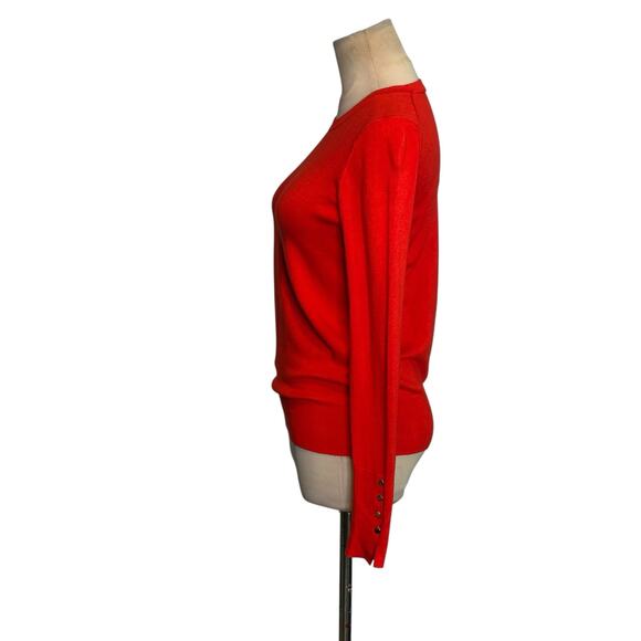 Zara bright red crew neck long sleeves sweater size Small - Picture 9 of 13